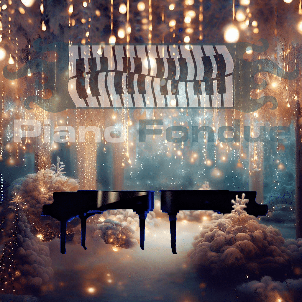 winter scene with two beautiful baby grand pianos